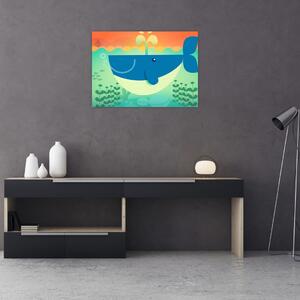 Obraz - Veselá velryba (70x50 cm)