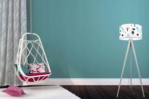 Dětská podlahová lampa BAMBI, 1x textilní stínítko se vzorem, (výběr ze 2 barev konstrukce)