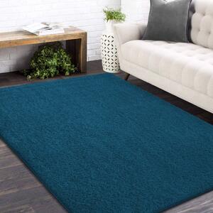Tmavě modrý jednobarevný koberec shaggy Šířka: 80 cm | Délka: 150 cm