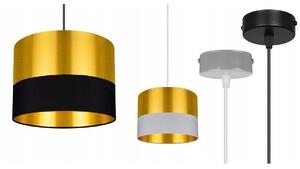 Závěsné svítidlo GOLDEN, 1x zlaté textilní stínítko (výběr ze 2 barev), (výběr ze 2 barev konstrukce)