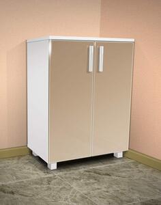 Koupelnová skříňka K2 barva skříňky: bílá 113, barva dvířek: káva lesk