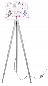Light Home Dětská podlahová lampa DAISY, 1x textilní stínítko se vzorem, (výběr ze 2 barev konstrukce)