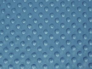 Dětská látka Minky 3D puntíky MKP-044 Kovově modrá - šířka 150 cm