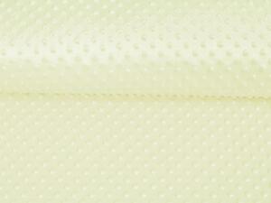 Dětská látka Minky 3D puntíky MKP-043 Pastelově žlutozelená - šířka 150 cm
