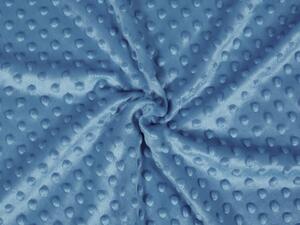 Biante Dětská oboustranná deka Minky puntíky/Polar MKP-044 Kovově modrá 75x100 cm