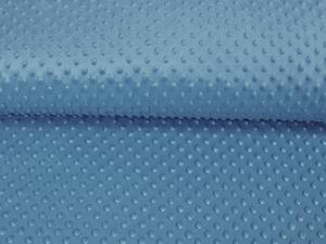 Dětská látka Minky 3D puntíky MKP-044 Kovově modrá - šířka 150 cm