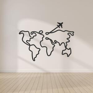 Designová dřevěná mapa světa na zeď | SENTOP PR0496
