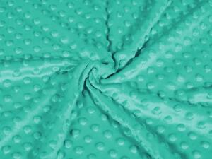 Biante Dětská oboustranná deka Minky puntíky/Polar MKP-047 Tyrkysově zelená 75x100 cm