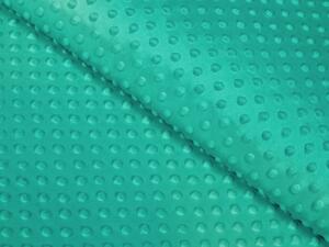Biante Dětský povlak na polštář Minky 3D puntíky MKP-047 Tyrkysově zelený 45 x 45 cm