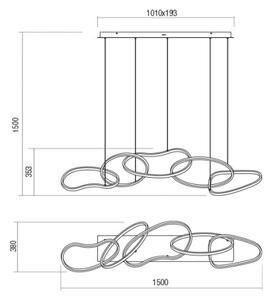 Redo 01-2597 - LED Stmívatelný lustr na lanku BIAS LED/108,6W/230V 3000K bílá