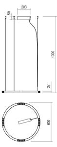 Redo 01-2202 - LED Lustr na lanku UNION LED/34W/230V 3000K pr. 60 cm bílá