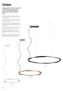 Redo 01-2207 - LED Lustr na lanku UNION LED/50W/230V 3000K pr. 90 cm černá