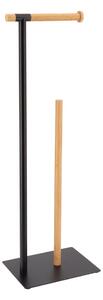 Stojan na toaletní papír Black Bamboo, černá/s dřevěnými prvky