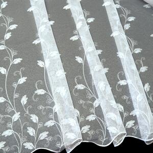 Metrážová záclona Marina - výška 280 cm (Elegantní záclona se vzorem lístků)