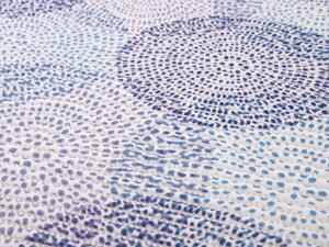 Koupelnová pěnová rohož / předložka PRO-005 Modré kruhy - metráž šířka 65 cm
