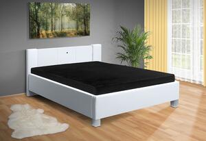 Postel Luna 120x200 cm s LED světlybez matrace, Barva postele: eko šedá, Úložný prostor: s úložným prostorem
