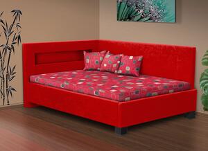 Čalouněná postel Mia Robin 120matrace Orthopedy maxi 19 cm, Barva postele: červená, Úložný prostor: s úložným prostorem