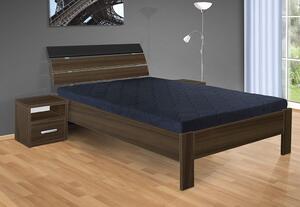 Manželská postel Darina 200x180 cmbez matrace, Barva postele: ořech lyon, Úložný prostor: bez úložného prostoru