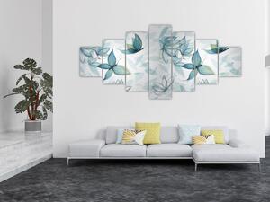 Obraz - Modří motýlci (210x100 cm)