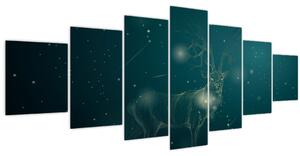 Obraz - Magický jelen v noci (210x100 cm)