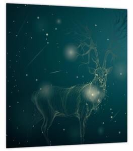 Obraz - Magický jelen v noci (30x30 cm)