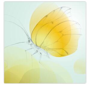 Obraz - Žlutý motýl (30x30 cm)