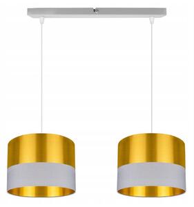 Závěsné svítidlo GOLDEN, 2x zlaté textilní stínítko (mix 2 barev), (výběr ze 2 barev konstrukce)