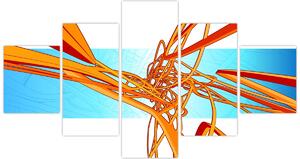 Obraz - Propletené čáry, abstrakce (125x70 cm)
