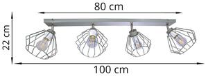Stropní svítidlo NUVOLA, 4x drátěné stínítko (výběr ze 3 barev), (možnost polohování)