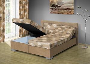 Čalouněná postel s úložným prostorem Vanessa 180 typ roštu: POLOHOVACÍ, barva čalounění: HNĚDÁ/Mega 31 béžová