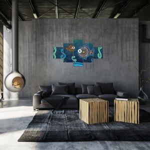 Obraz - Malované rybičky (125x70 cm)