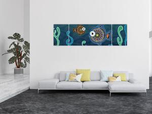 Obraz - Malované rybičky (170x50 cm)