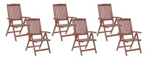 Set 6 ks. zahradních židlí TRATORIA (tmavě červená). 1026935