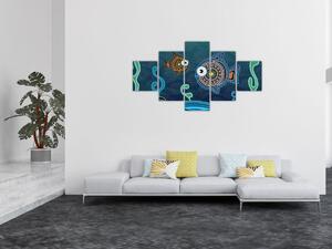 Obraz - Malované rybičky (125x70 cm)