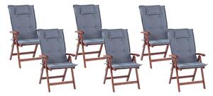 Set 6 ks. zahradních židlí TRATORIA (modrá). 1026945