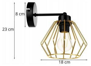 Nástěnné svítidlo NUVOLA 1, 1x zlaté drátěné stínítko, (výběr ze 2 barev konstrukce)