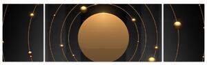 Obraz - Zlaté kruhy (170x50 cm)