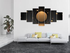 Obraz - Zlaté kruhy (210x100 cm)