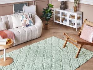 Bavlněný koberec 140 x 200 cm zelený HATAY