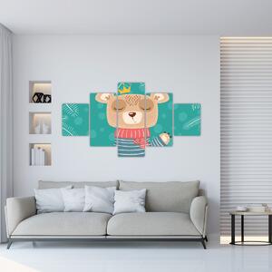 Obraz - Mávající medvídek (125x70 cm)