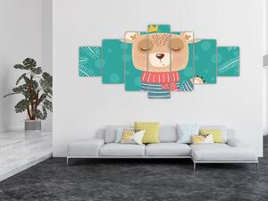 Obraz - Mávající medvídek (210x100 cm)