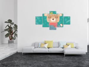 Obraz - Mávající medvídek (125x70 cm)