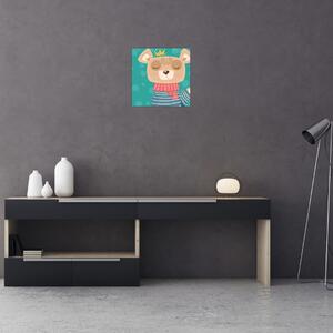 Obraz - Mávající medvídek (30x30 cm)