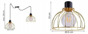 Závěsné svítidlo MOBI SPIDER, 2x zlaté drátěné stínítko, (výběr ze 2 barev konstrukce)