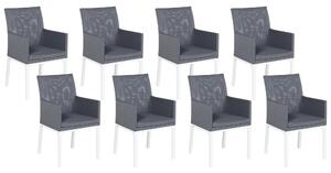Sada 8 zahradních židlí šedé BACOLI