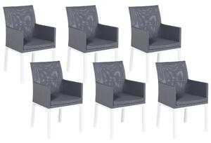 Sada 6 zahradních židlí šedé BACOLI