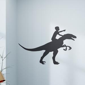 Živá Zeď Samolepka Chlapec a dinosaurus