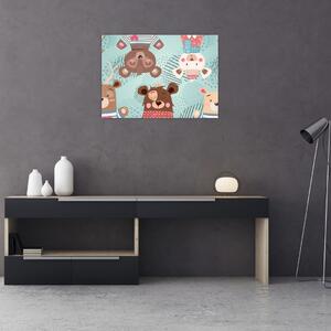 Obraz - Veselí medvídci (70x50 cm)