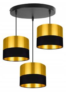 Závěsné svítidlo GOLDEN, 3x zlaté textilní stínítko (mix 2 barev), (výběr ze 2 barev konstrukce), O