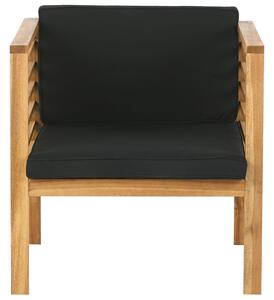 Zahradní sedací souprava stolu a židlí s černými poduškami PACIFIC